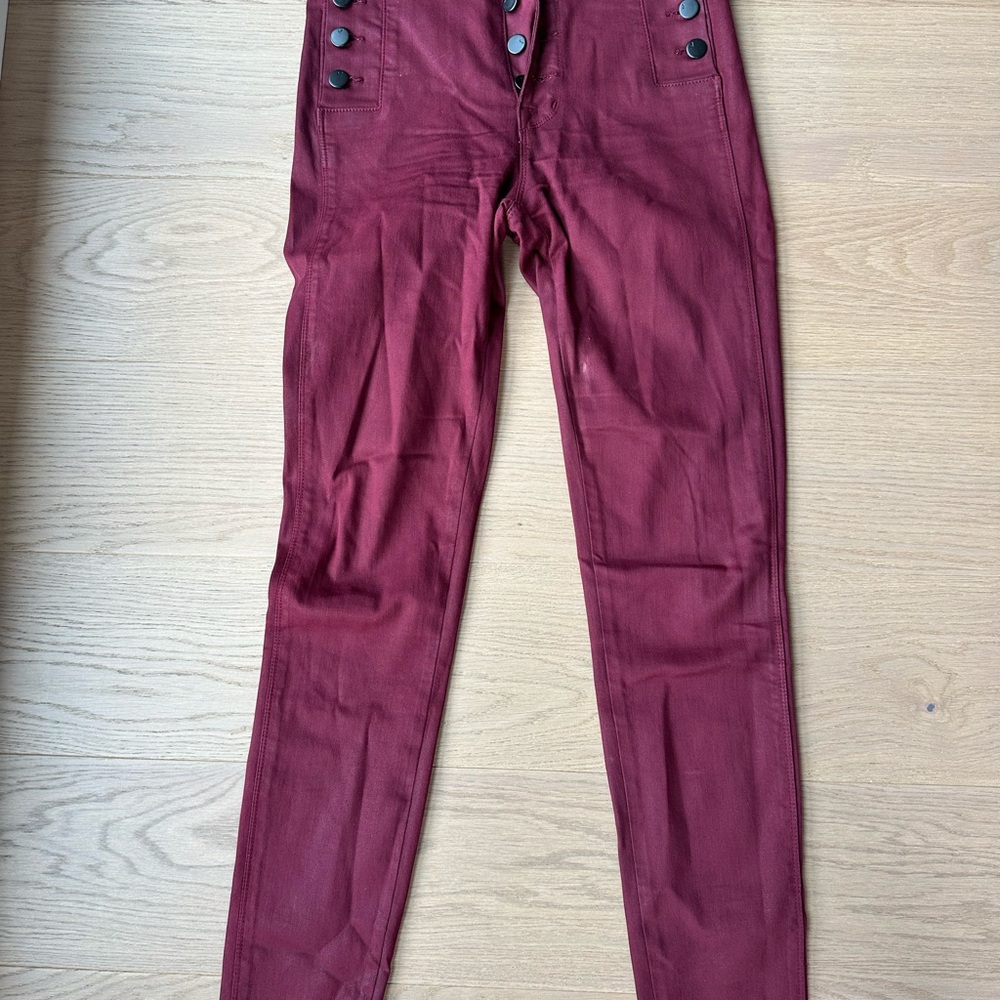 J Brand Women's High Rise Burgundy Jeans